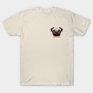 Small Version - Adorable Pug Artwork T-Shirt